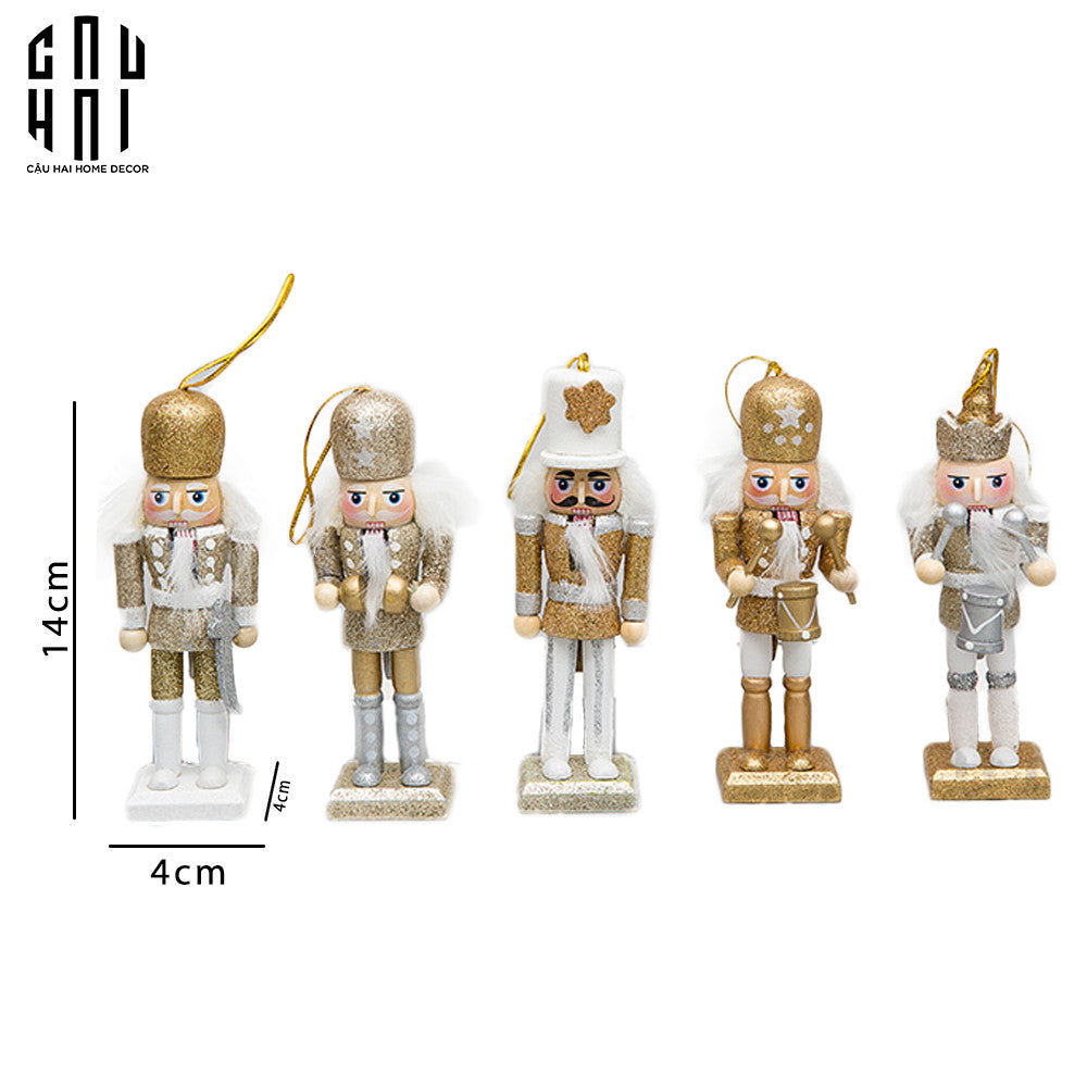 TƯỢNG CHÚ LÍNH CHÌ - MINI NUTCRACKER 5PCS - GOLD-CẬU HAI HOME DECOR