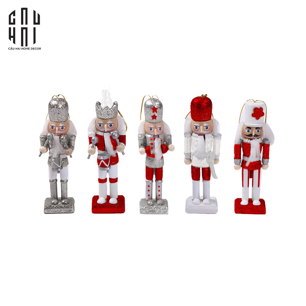 TƯỢNG CHÚ LÍNH CHÌ - MINI NUTCRACKER 5PCS - RED-CẬU HAI HOME DECOR