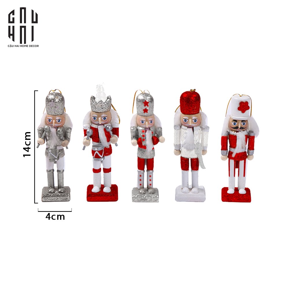 TƯỢNG CHÚ LÍNH CHÌ - MINI NUTCRACKER 5PCS - RED-CẬU HAI HOME DECOR