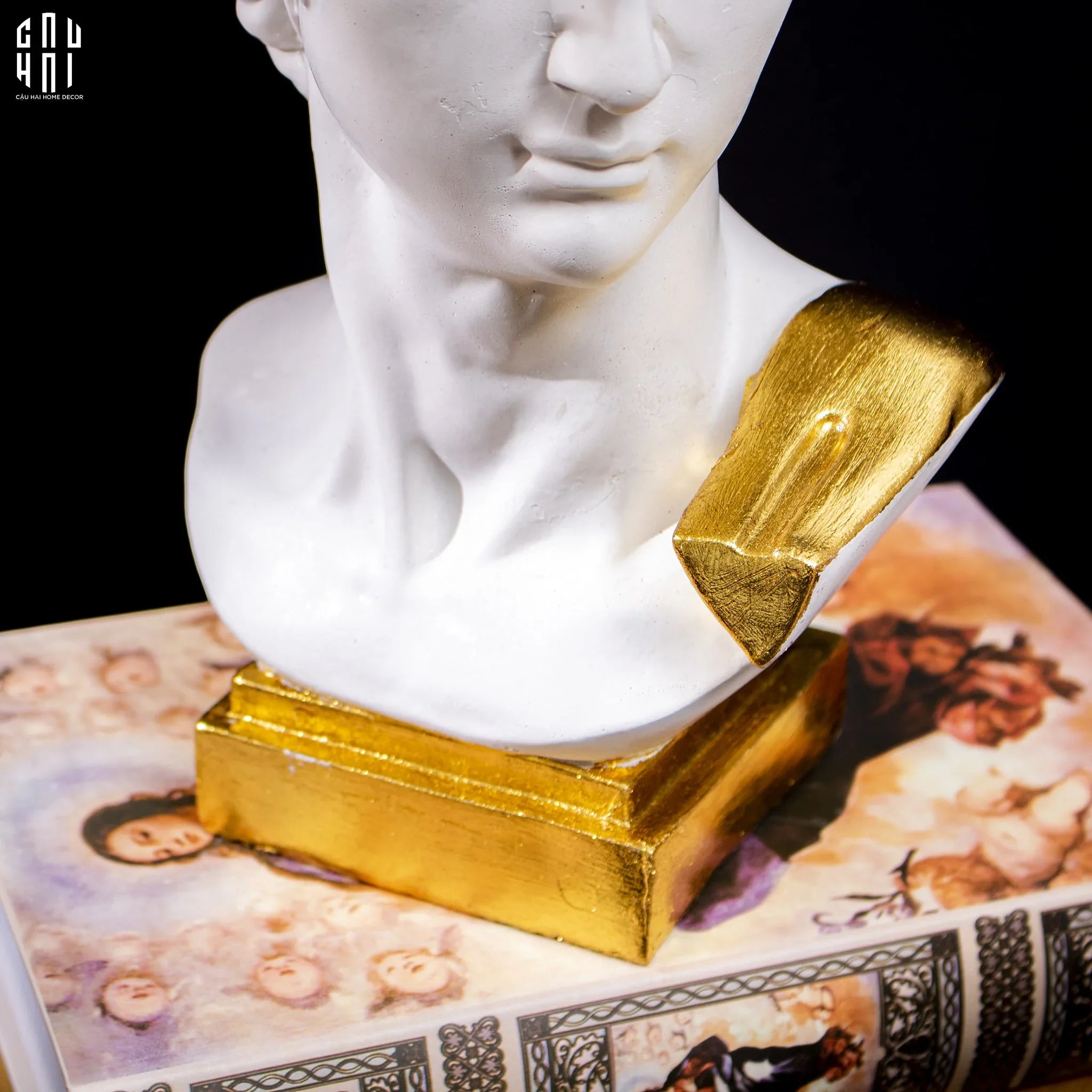 Tượng David Dát Vàng 24K Premium Ss25-TƯỢNG TRANG TRÍ-CẬU HAI HOME DECOR