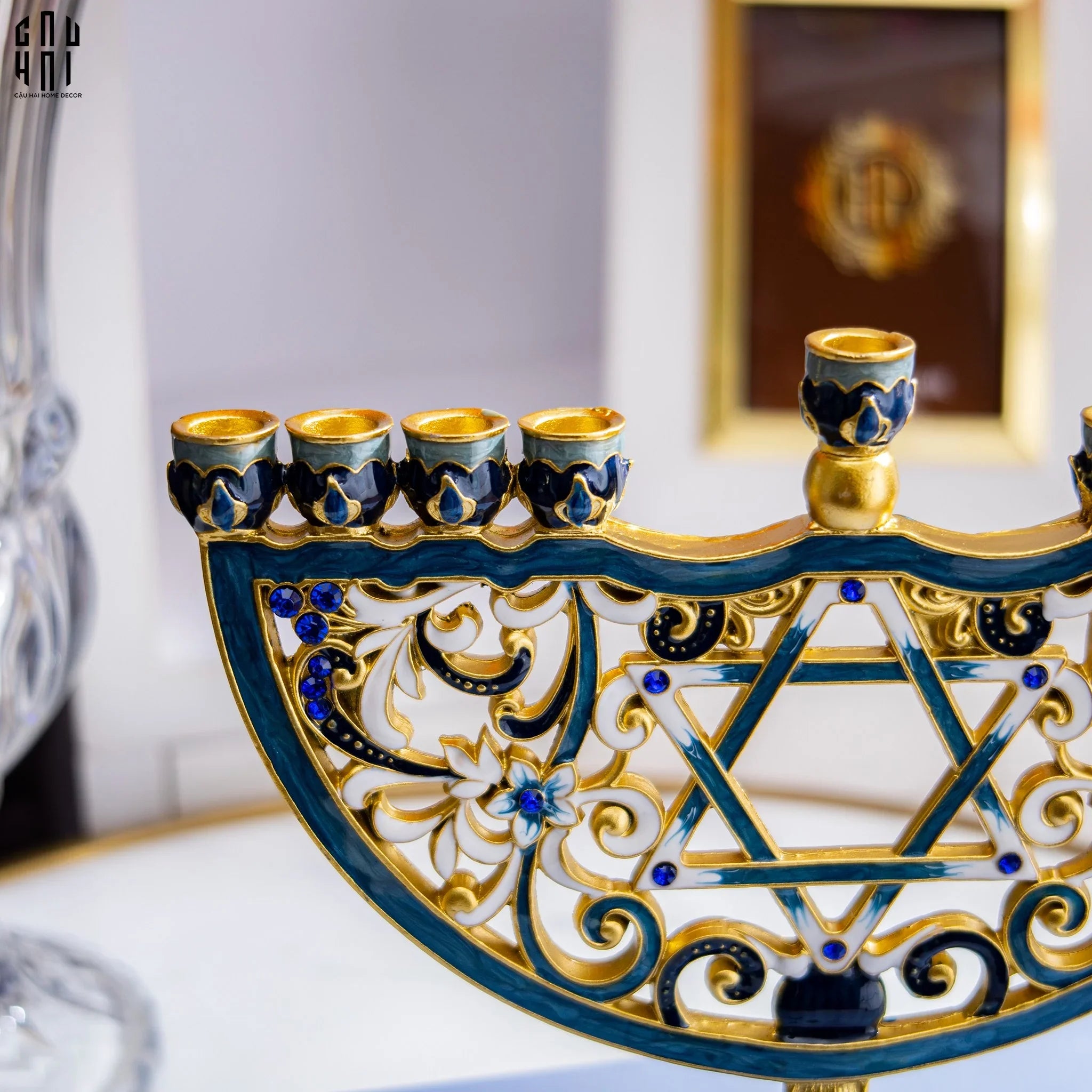 Tượng Đế Nến Babylon Byzantines Golden Era Ancient Decor Object 16.5x20-CẬU HAI HOME DECOR