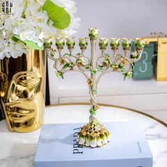 Tượng Đế Nến Hoa Hồng Sacra Rosa Byzantines Babylon Golden Era Ancient Decor Object 18.5 x22.5-TƯỢNG TRANG TRÍ-CẬU HAI HOME DECOR