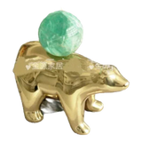 Maison Couture - Tượng Đồng Gấu Polar Bear Gemstone Vert Emerald Malachite 18x14