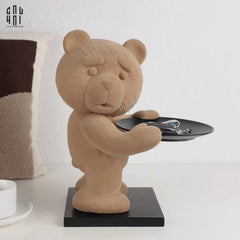 Tượng Gấu Bọc Nhung Figurine Emotional Brownie Velvet Bear 20x30x40-CẬU HAI HOME DECOR