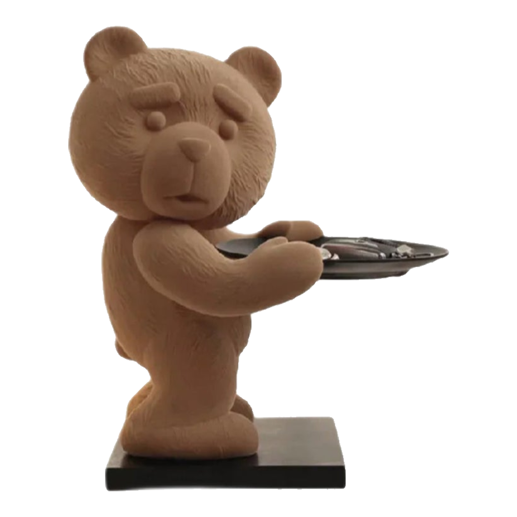 Tượng Gấu Bọc Nhung Figurine Emotional Brownie Velvet Bear 20x30x40