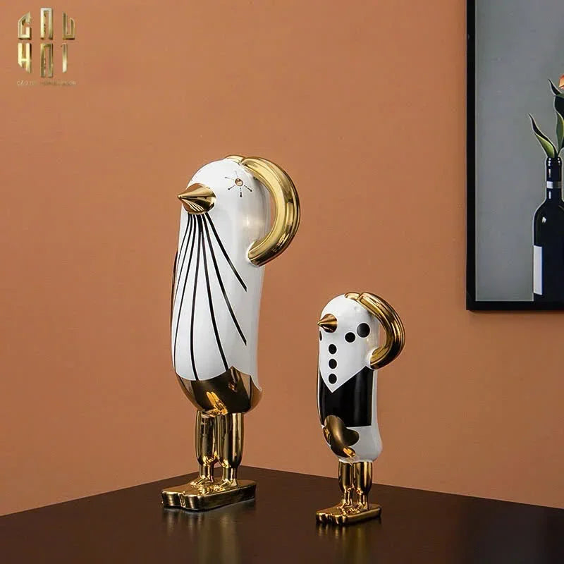 Maison Couture - Tượng Chim Cánh Cụt Gentle Penguin Tuxedo Bằng Sứ Tráng Men Cao Cấp H23x11-TƯỢNG TRANG TRÍ-CẬU HAI HOME DECOR