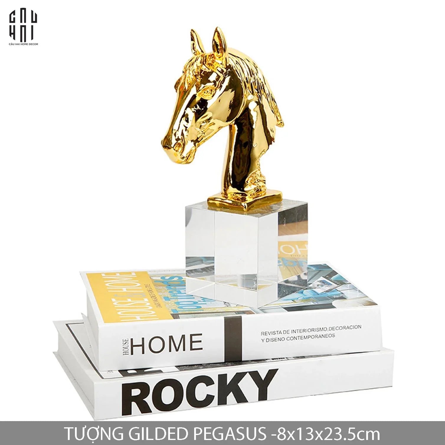 Tượng Gilded Pegasus Fw25-CẬU HAI HOME DECOR