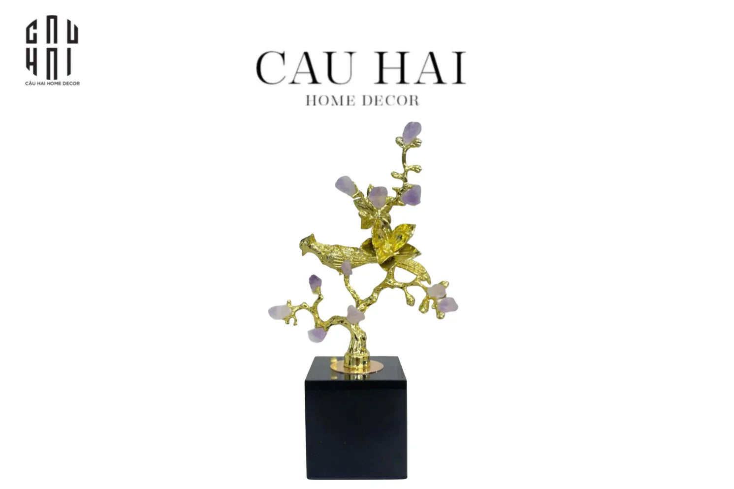 TƯỢNG GOLDEN PHOENIX AMETHYST SS25-CẬU HAI HOME DECOR