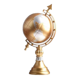 Tượng Quả Địa Cầu Golden Woody Planet Ss25