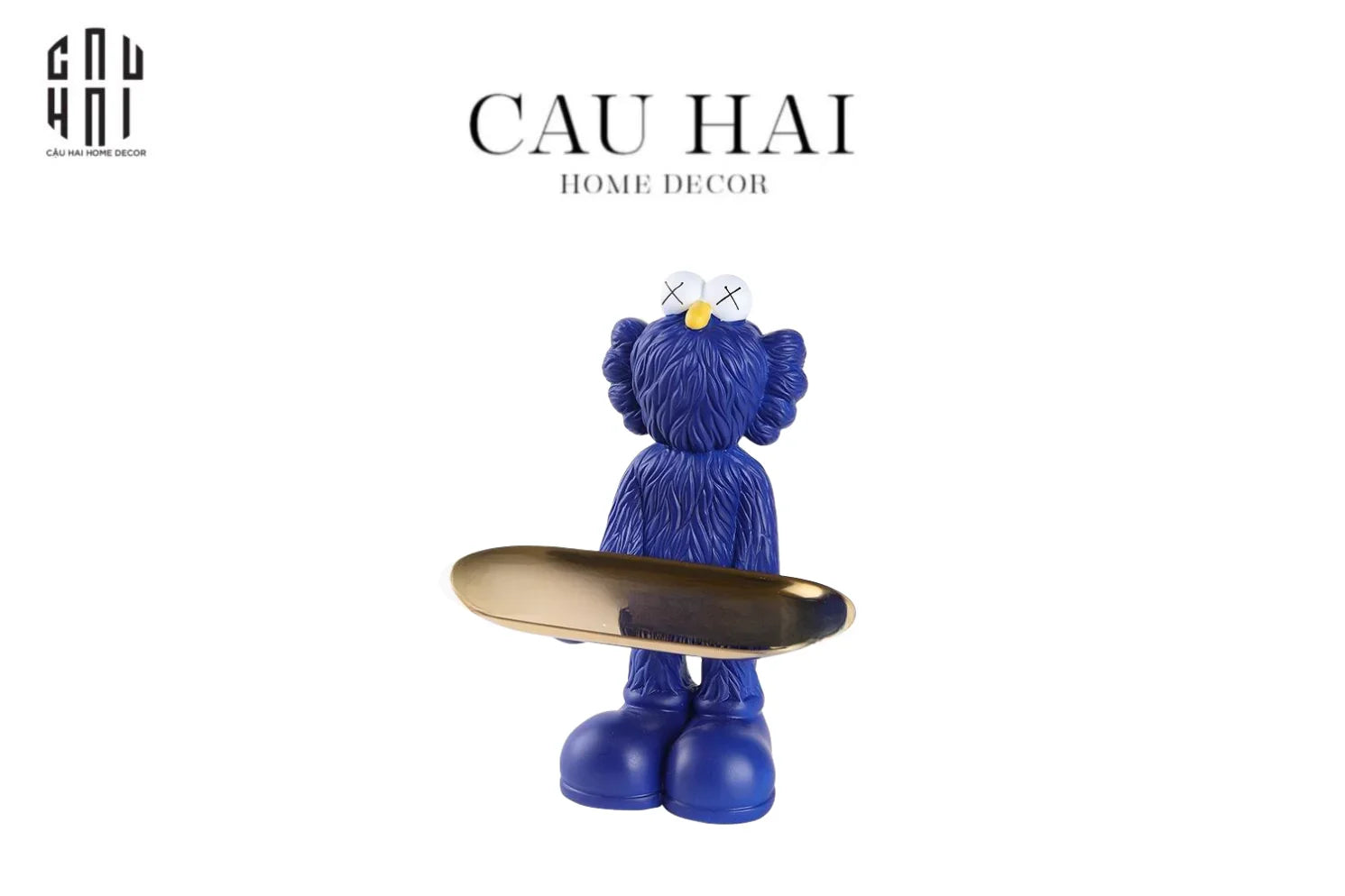 TƯỢNG KAWS CẰM KHAY BẢN DENIM - DARK BLUE