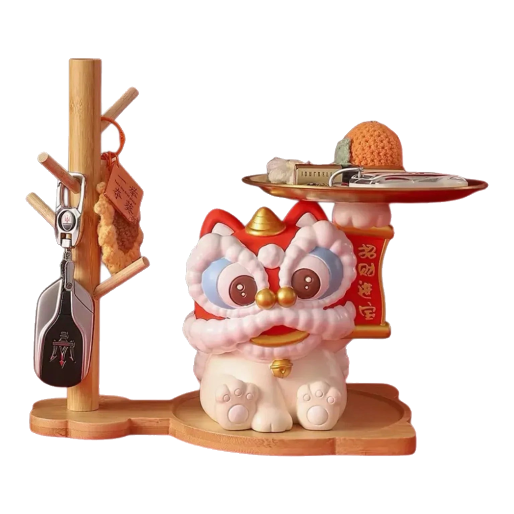 Tượng Kim Lân Phúc Mãn Đường Guardian Lion Key Figurines Hanging Tree 27x29