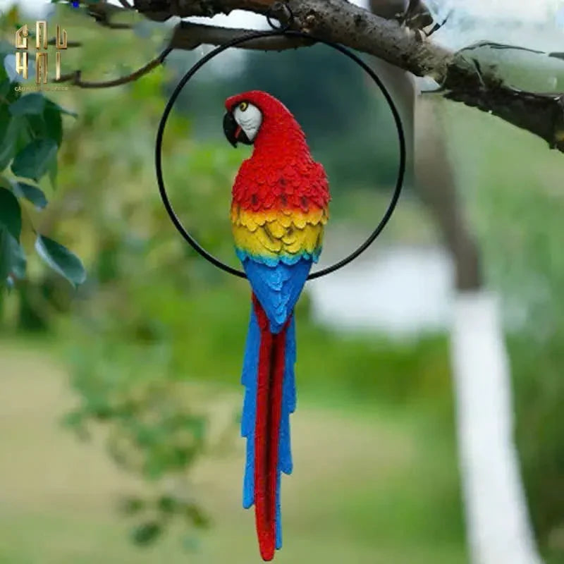 TƯỢNG MAISON JUNGLE PARROT - ARA ON CIRCLE