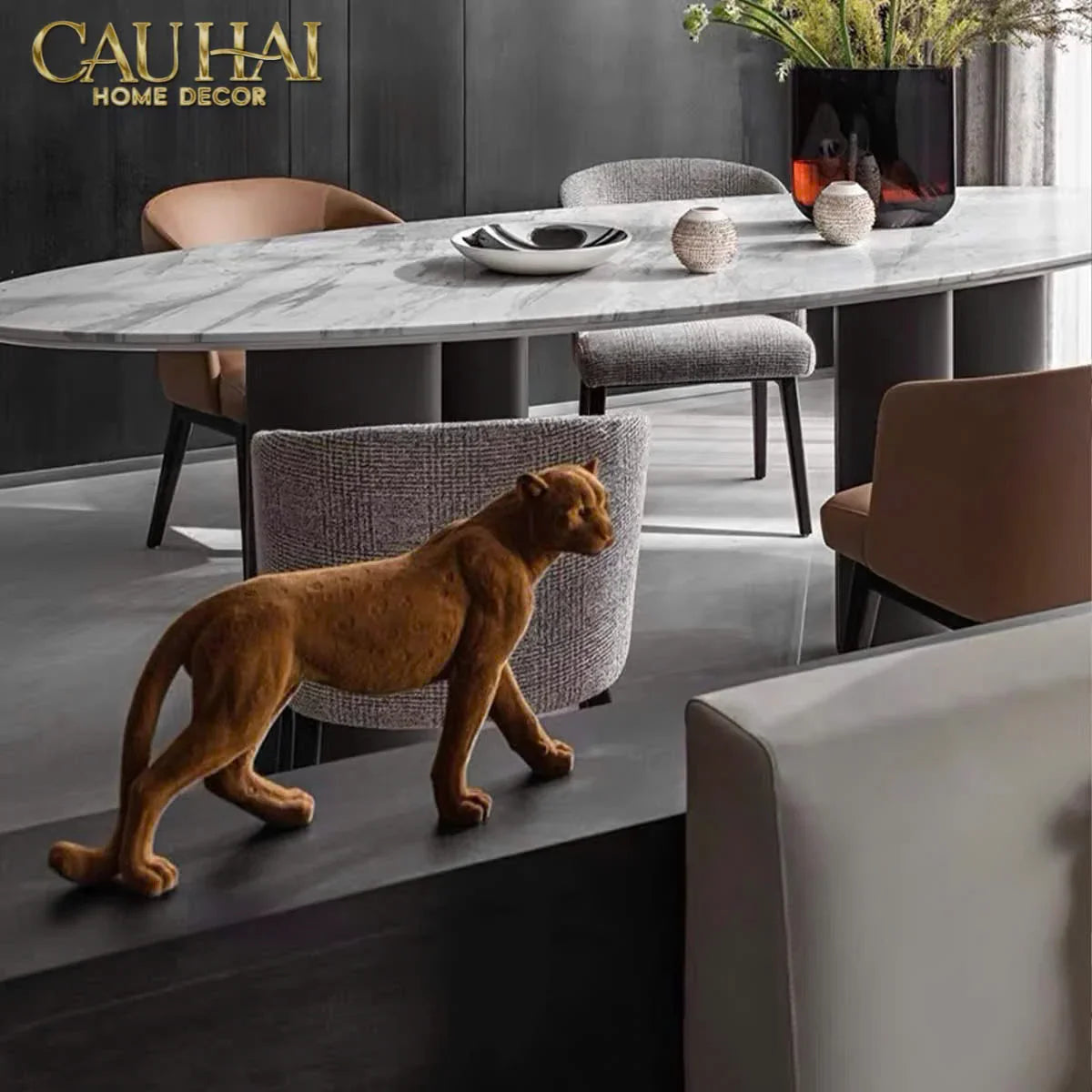 TƯỢNG MAJESTIC LEOPARD-CẬU HAI HOME DECOR