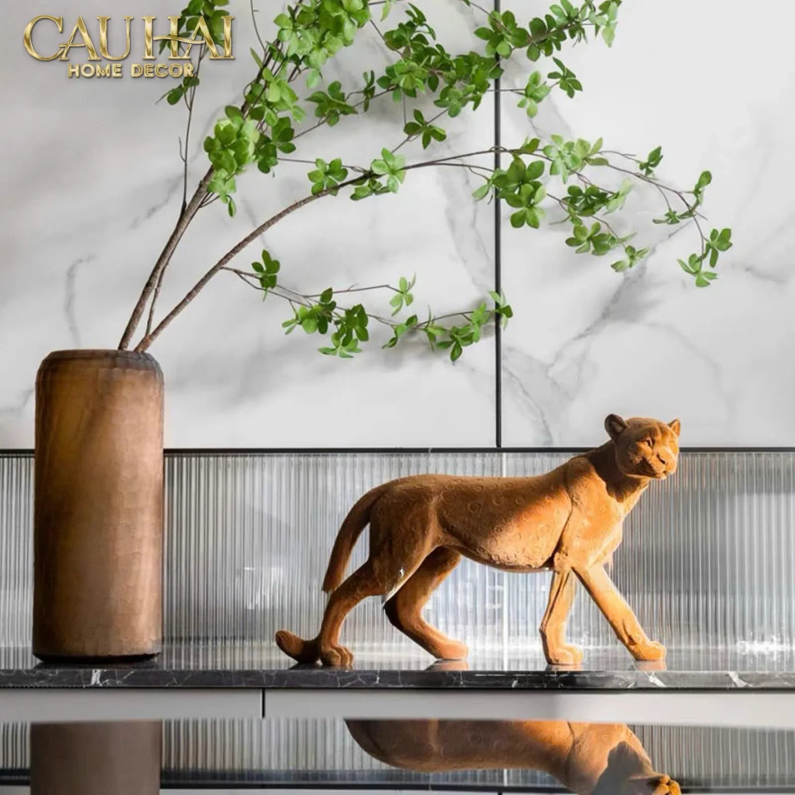 TƯỢNG MAJESTIC LEOPARD-CẬU HAI HOME DECOR