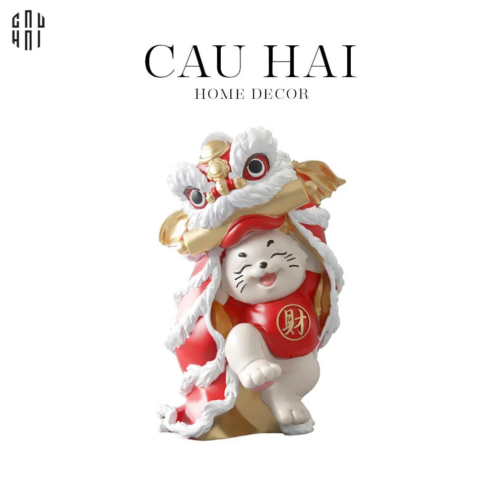 TƯỢNG MÈO TAM KIM LÂN-CẬU HAI HOME DECOR