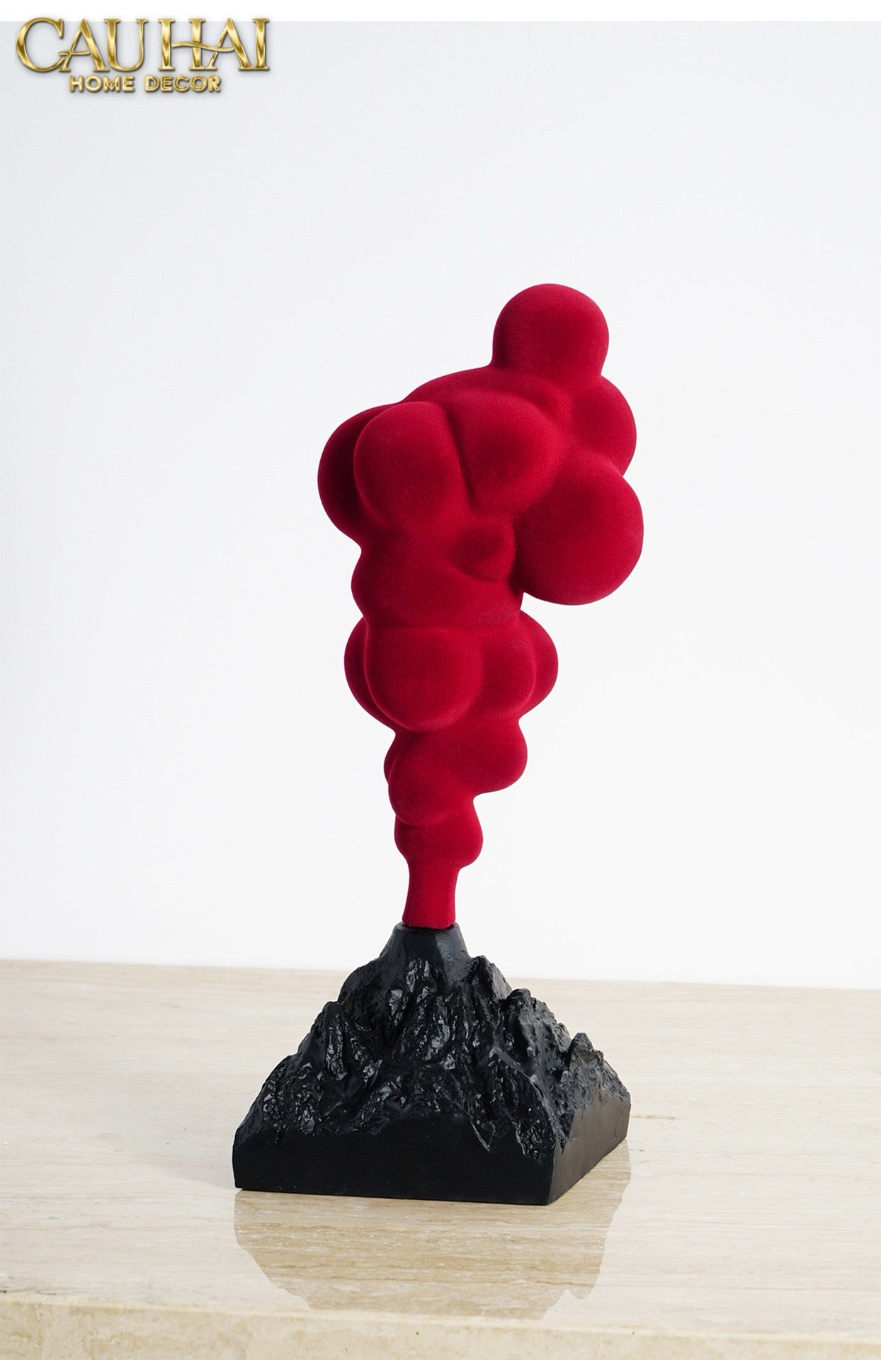 Tượng Nhung Đỏ Red Velvet Volcano Fw25 H36-TƯỢNG TRANG TRÍ-CẬU HAI HOME DECOR