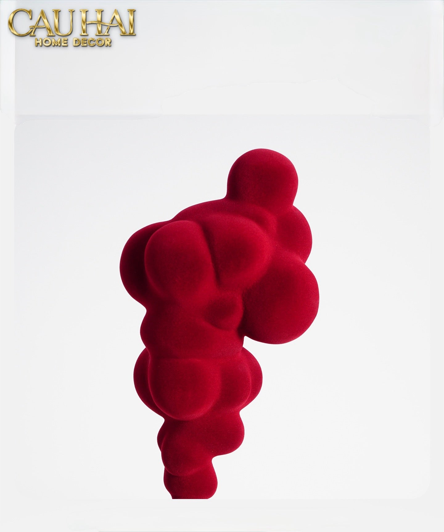 Tượng Nhung Đỏ Red Velvet Volcano Fw25 H36-CẬU HAI HOME DECOR