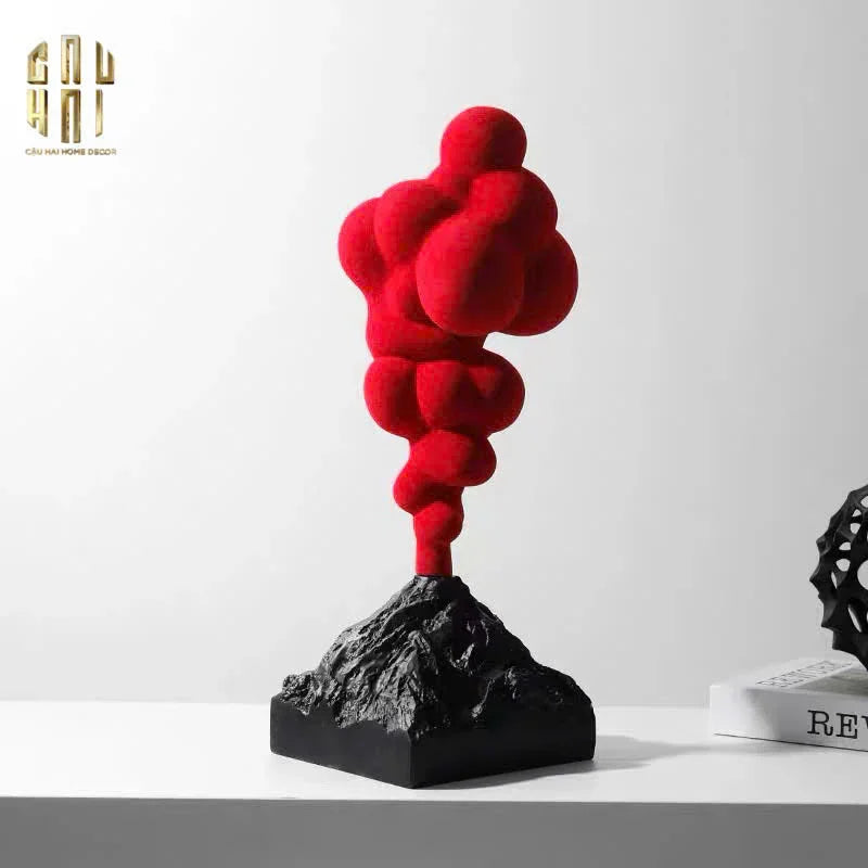 Tượng Nhung Đỏ Red Velvet Volcano Fw25 H36-CẬU HAI HOME DECOR