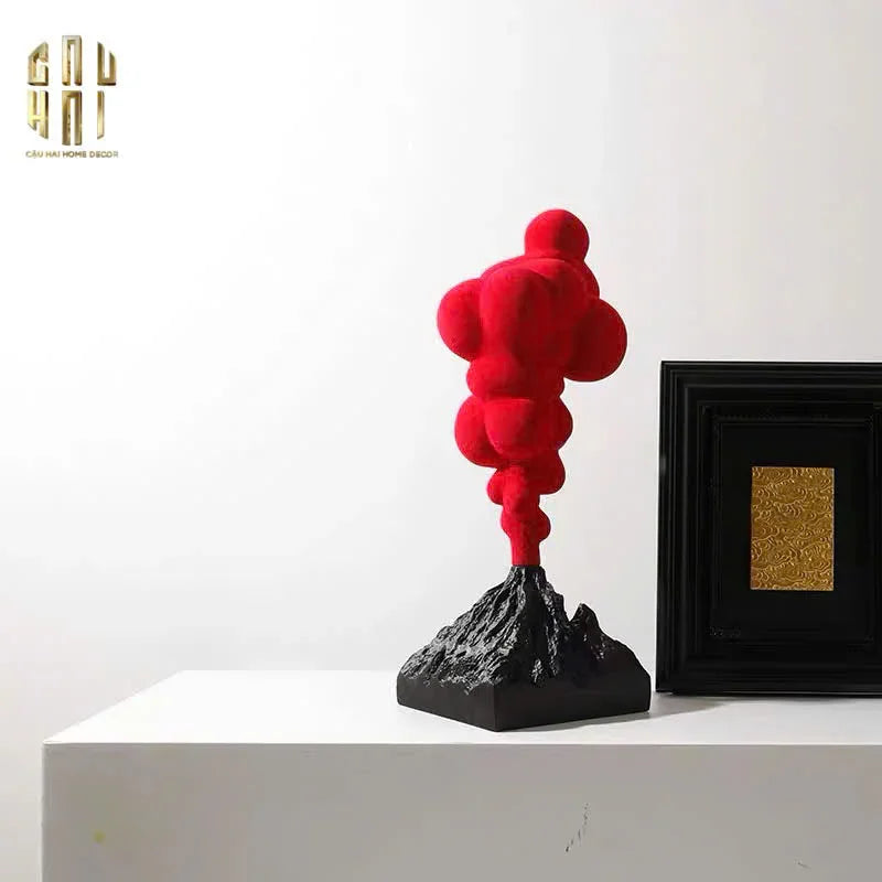 Tượng Nhung Đỏ Red Velvet Volcano Fw25 H36-CẬU HAI HOME DECOR