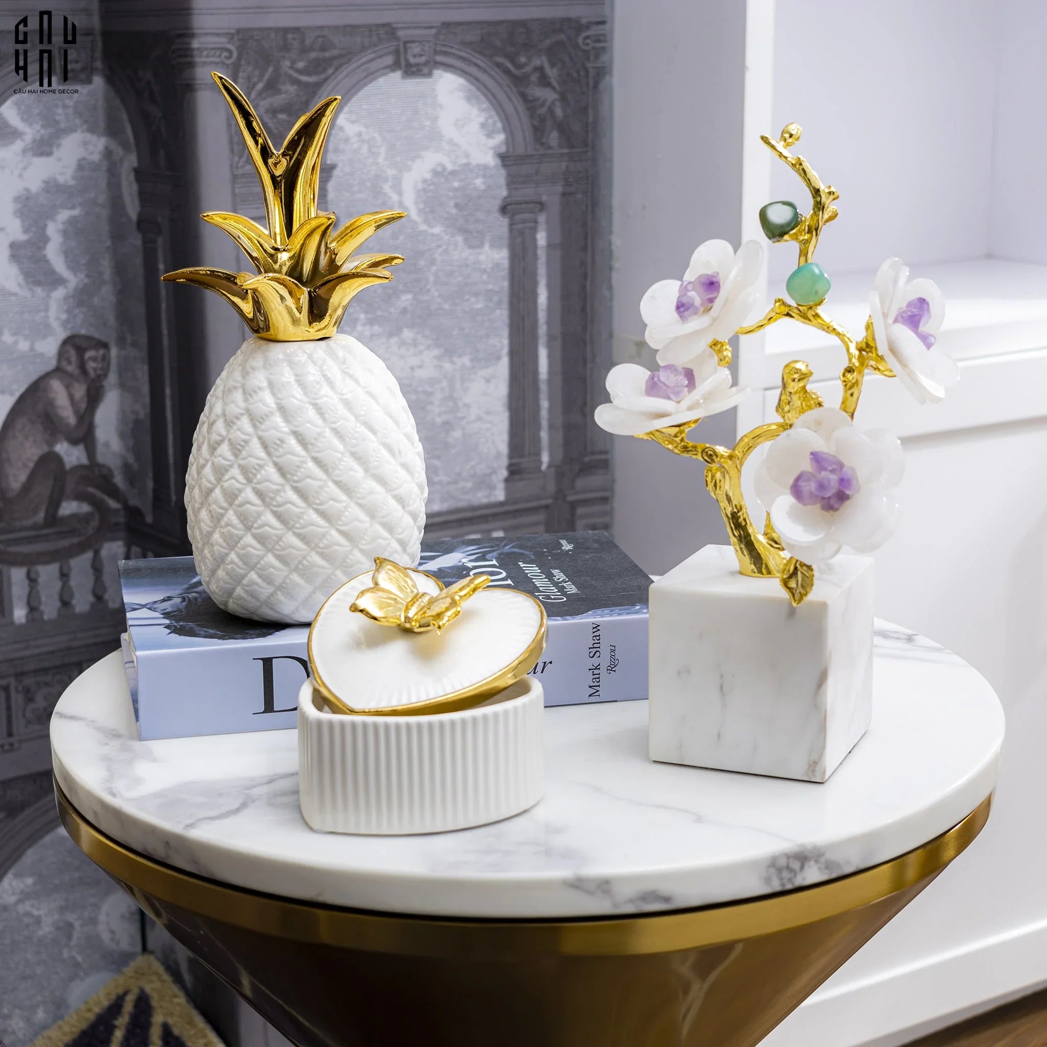 TƯỢNG QUARTZ WHITE ORCHID