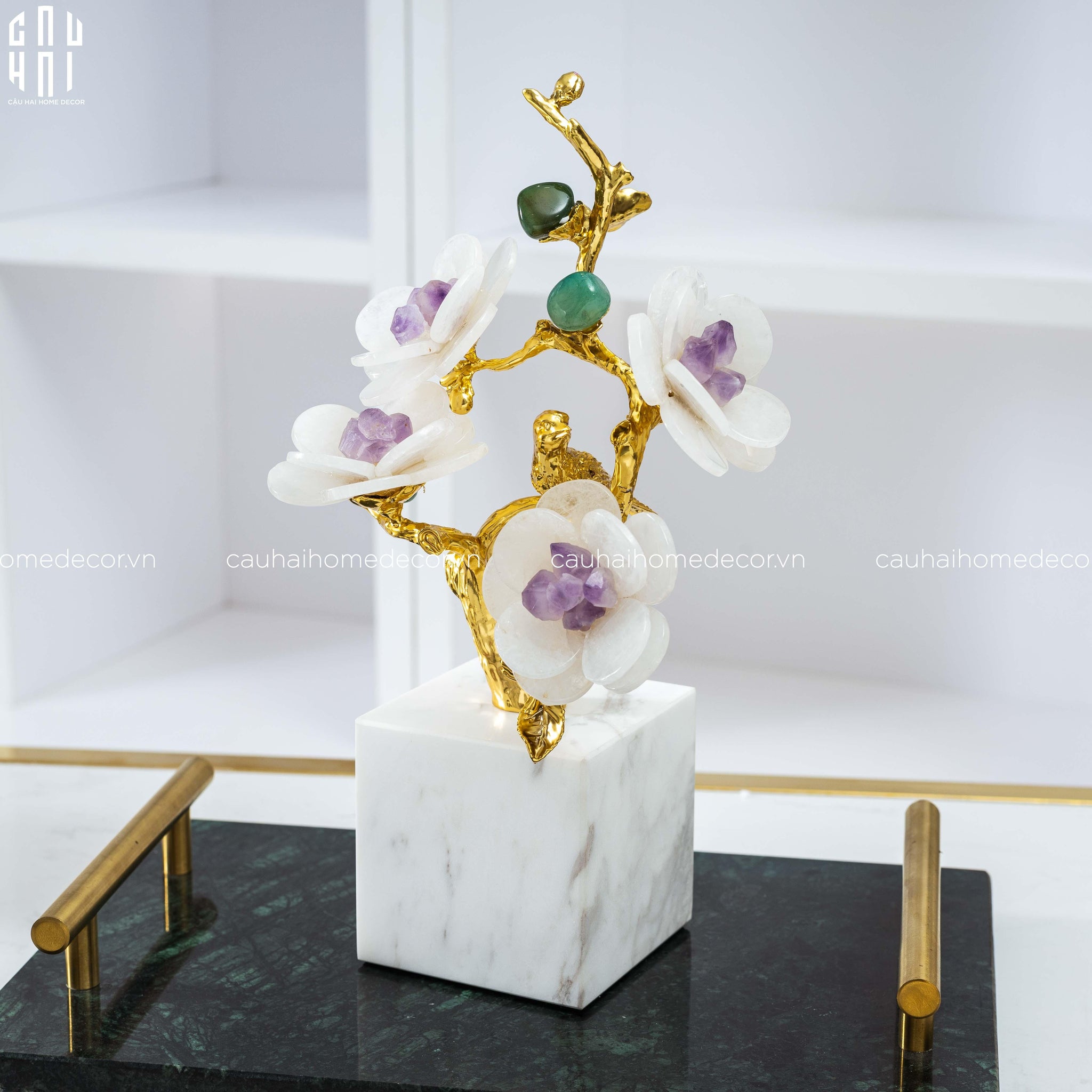TƯỢNG QUARTZ WHITE ORCHID