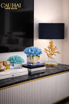 Tượng San Hô Đại Dương Blue Cristalleries Nautical Azure Coral Sculptures 15x20-CẬU HAI HOME DECOR