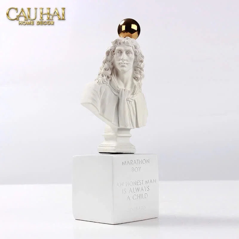 Tượng Socrates Quote Bust-TƯỢNG TRANG TRÍ-CẬU HAI HOME DECOR