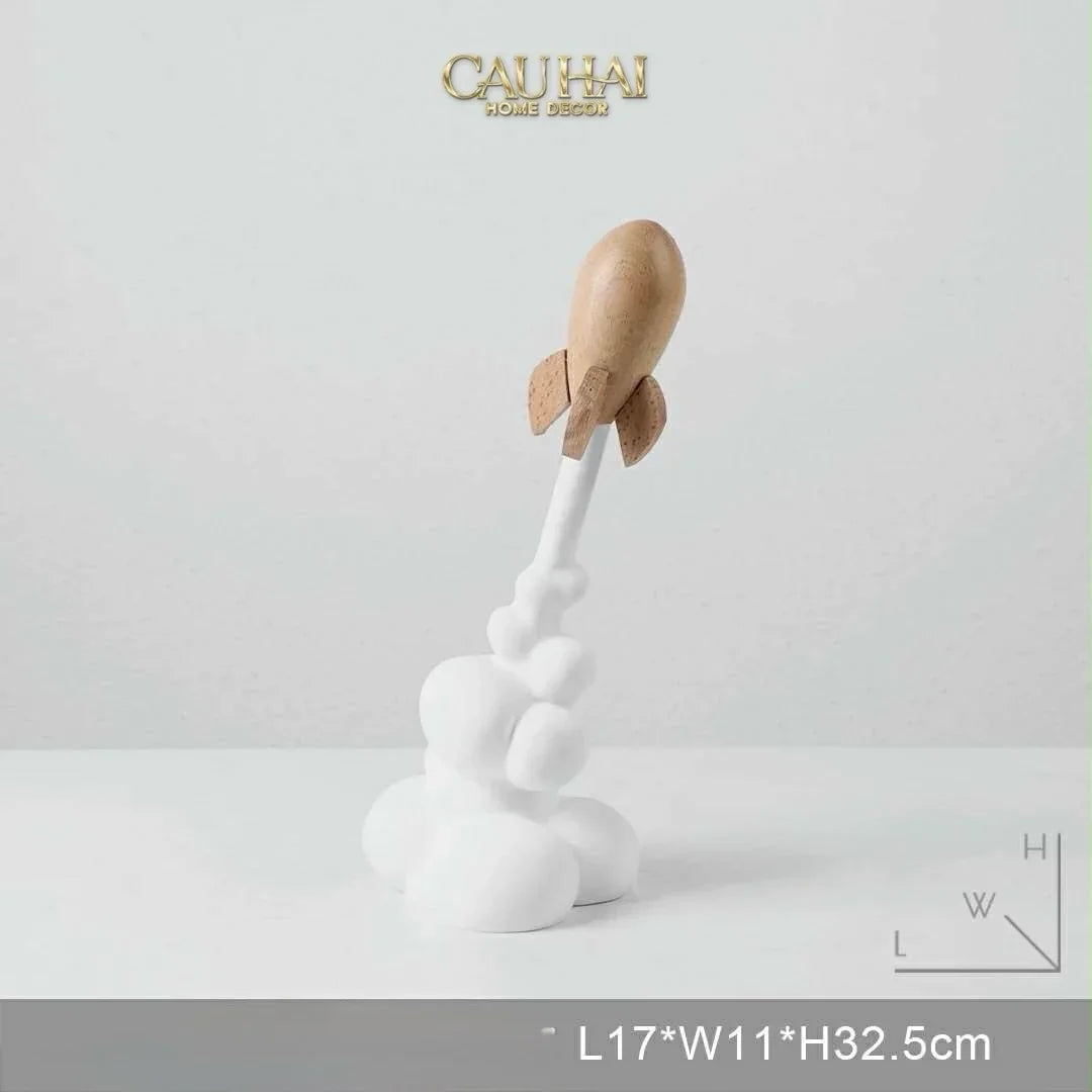 Tượng Tên Lửa Launching Apollo-26 Rocket H33-TƯỢNG TRANG TRÍ-CẬU HAI HOME DECOR