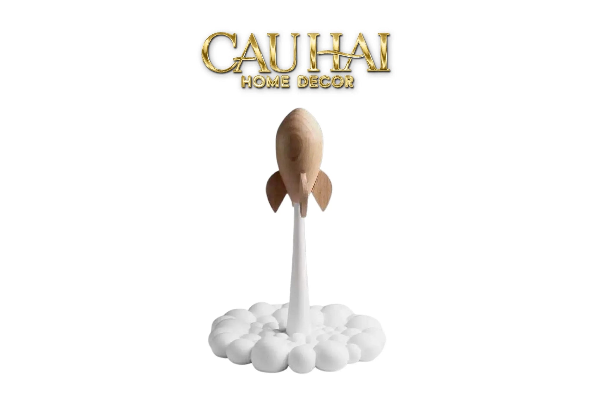 Tượng Tên Lửa Launching Apollo Rocket H25 Straight Ahead-CẬU HAI HOME DECOR