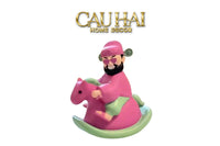 Tượng Thần Tài Wealth Deity Riding Pink Horse-TƯỢNG TRANG TRÍ-CẬU HAI HOME DECOR