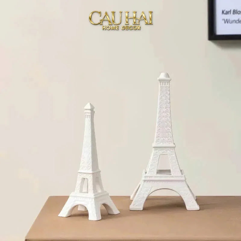 Tượng Tháp Eiffel Opal White Tower H32-TƯỢNG TRANG TRÍ-CẬU HAI HOME DECOR
