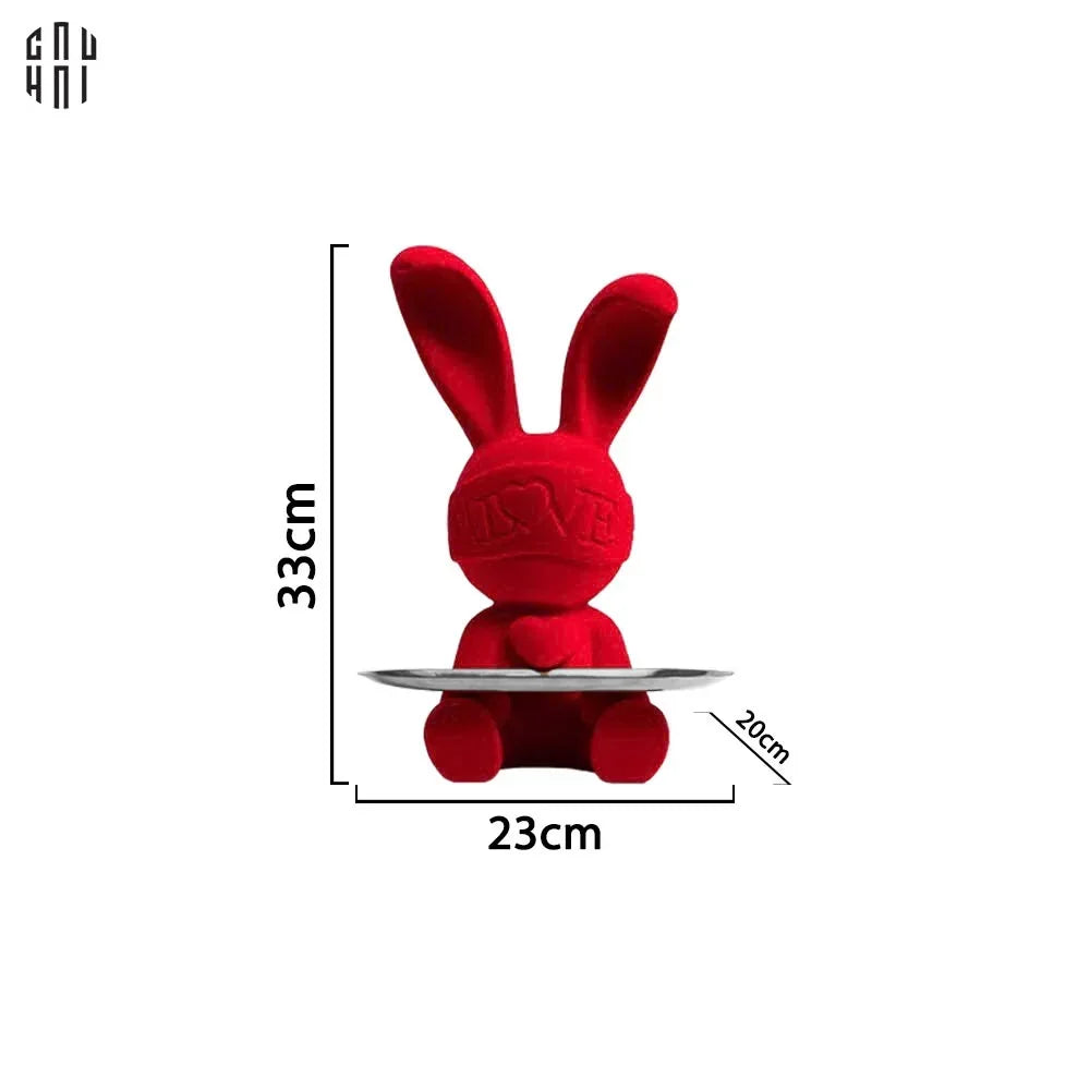 Tượng Thỏ Figurine Red Velvet Bunny Lapin Welcome Home H33-TƯỢNG TRANG TRÍ-CẬU HAI HOME DECOR