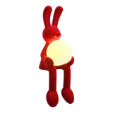 Tượng Thỏ Nhung Đỏ Moonlight Rouge Velour Lapin Sculpture Lamp 8.5x26.5-TƯỢNG TRANG TRÍ-Đối tác tại Trung Quốc theo từng đơn đặt hàng-CẬU HAI HOME DECOR