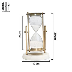 Tượng Trang Trí Đồng Hồ Cát Devian Marble Premium 17x30-CẬU HAI HOME DECOR
