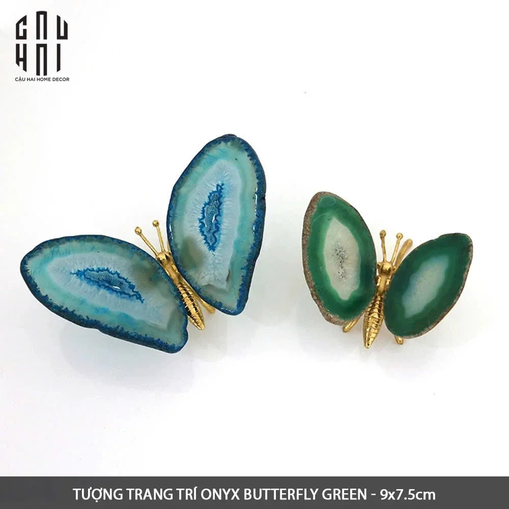 Tượng Trang Trí Onyx Butterfly - Green-TƯỢNG TRANG TRÍ-CẬU HAI HOME DECOR