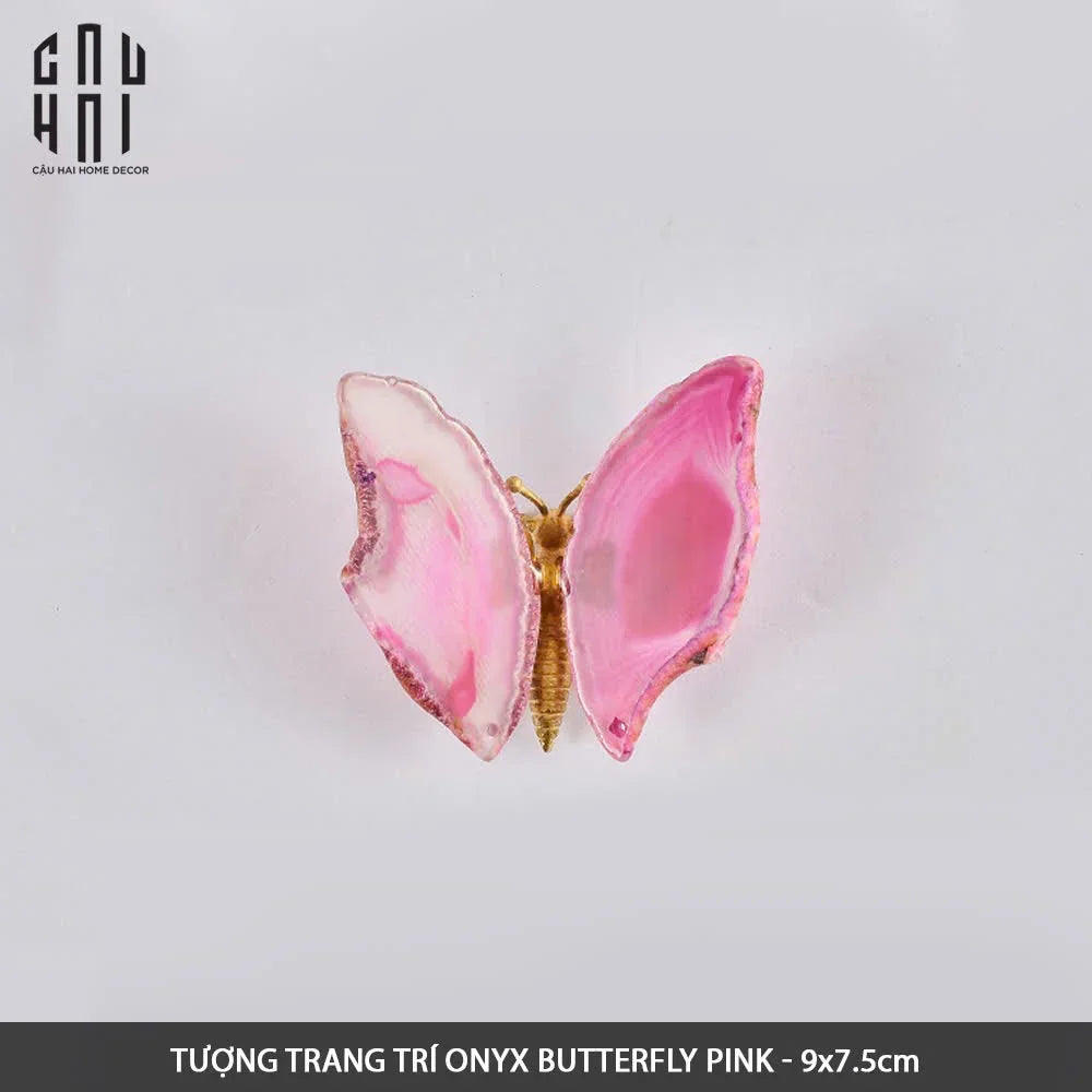 TƯỢNG TRANG TRÍ ONYX BUTTERFLY - PINK