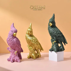 Tượng Vẹt Mào Celadon Parrot-TƯỢNG TRANG TRÍ-CẬU HAI HOME DECOR