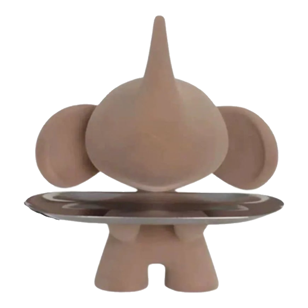 Tượng Voi Figurine Beige Velvet Toffee - Nova Elephas H27