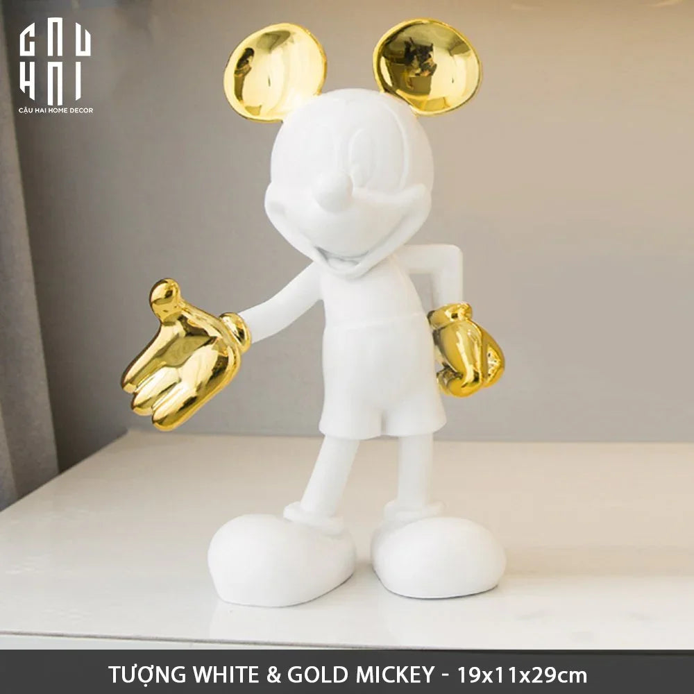 TƯỢNG WHITE & GOLD MICKEY