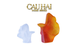 Maison Couture - Set Tượng Cá Nghệ Thuật Betta Resin Lumière Wave Amber Blanc