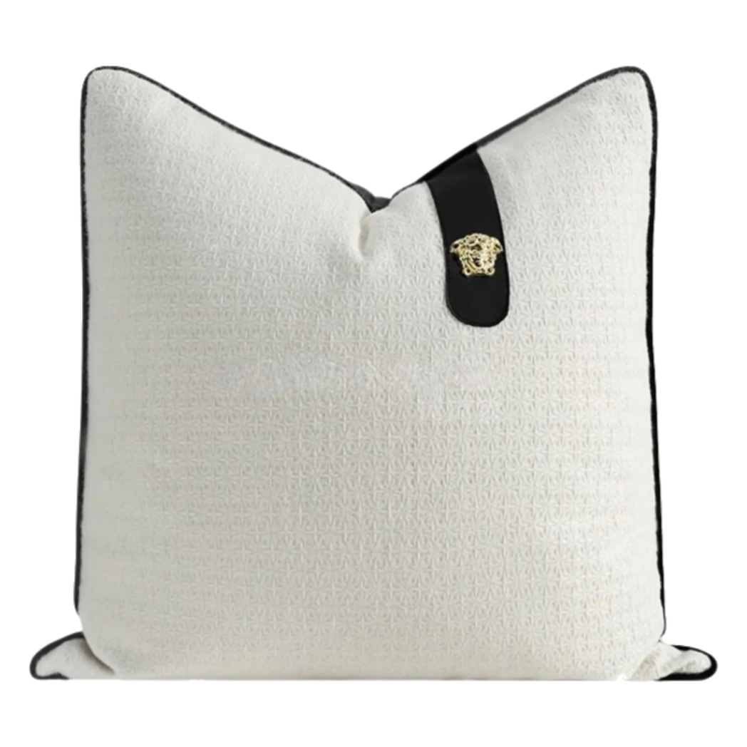 Vỏ Gối Bouclé Medusa Tab Ivory Noir 45x45