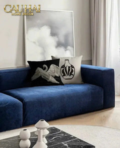 Vỏ Gối Canvas Fiber Flying Savoir Swan 45-VỎ GỐI-CẬU HAI HOME DECOR