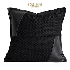 Vỏ Gối Canvas Intrecciato Lux Leather Phantom 50-VỎ GỐI-CẬU HAI HOME DECOR