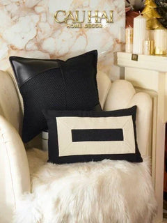 Vỏ Gối Canvas Intrecciato Lux Leather Phantom 50-VỎ GỐI-CẬU HAI HOME DECOR