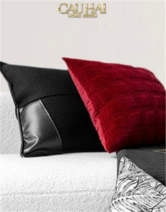 Vỏ Gối Canvas Intrecciato Lux Leather Phantom 50-VỎ GỐI-CẬU HAI HOME DECOR