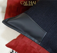 Vỏ Gối Canvas Intrecciato Lux Leather Phantom 50-VỎ GỐI-CẬU HAI HOME DECOR