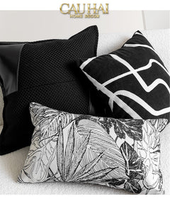 Vỏ Gối Canvas Intrecciato Lux Leather Phantom 50-VỎ GỐI-CẬU HAI HOME DECOR