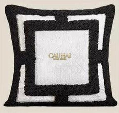 Vỏ Gối Canvas Mono Geometric Border 45-VỎ GỐI-CẬU HAI HOME DECOR