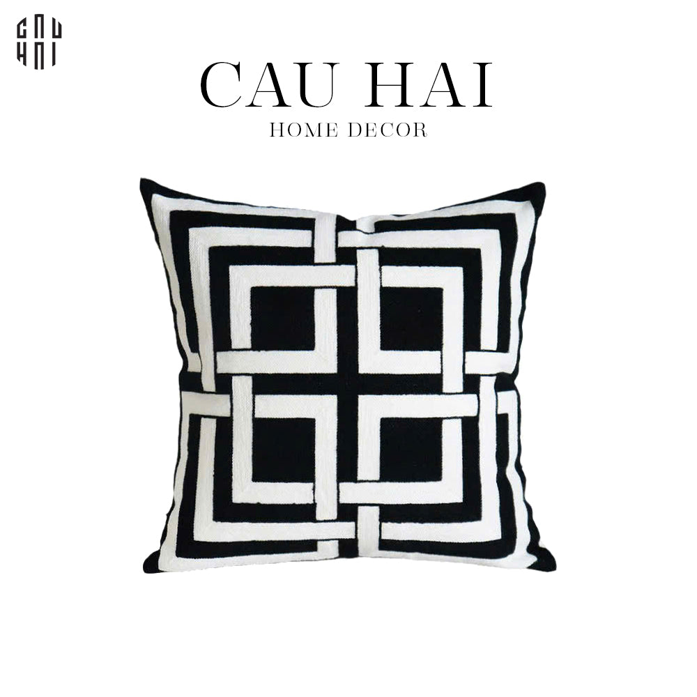 VỎ GỐI CANVAS TIMESQUARE 45. - CẬU HAI HOME DECOR