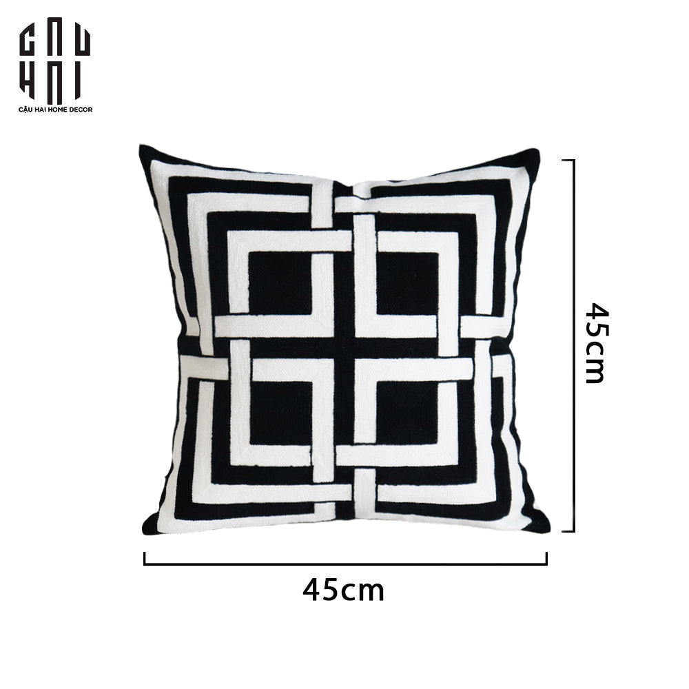 VỎ GỐI CANVAS TIMESQUARE 45. - CẬU HAI HOME DECOR